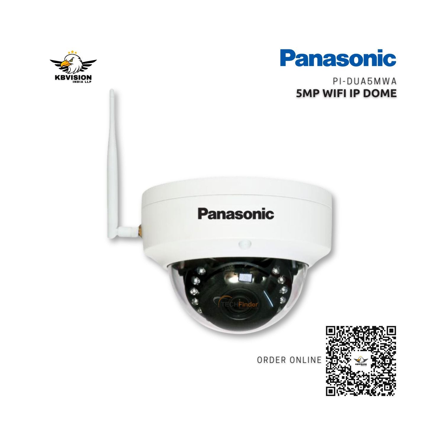 Panasonic PI-DUA5MWA 5mp Wi-Fi Ip Dome Camera Panasonic PI-DUA5MWA 5mp Wi-Fi Ip Dome Camera